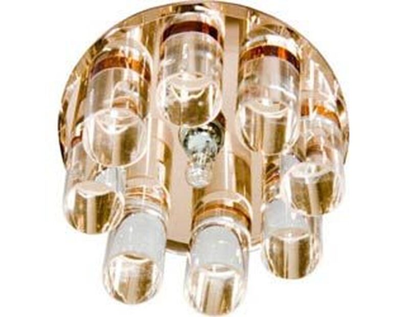 Светильник потолочный, JC G4 с коричневым стеклом, с лампой, 1301 18449