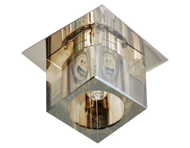 Светильник потолочный, JCD G9 с черным стеклом, золото, с лампой, CD2775 19184