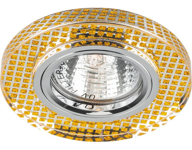 Светильник потолочный, MR16 G5.3 прозрачный,золото, серебро 8040-2 28292