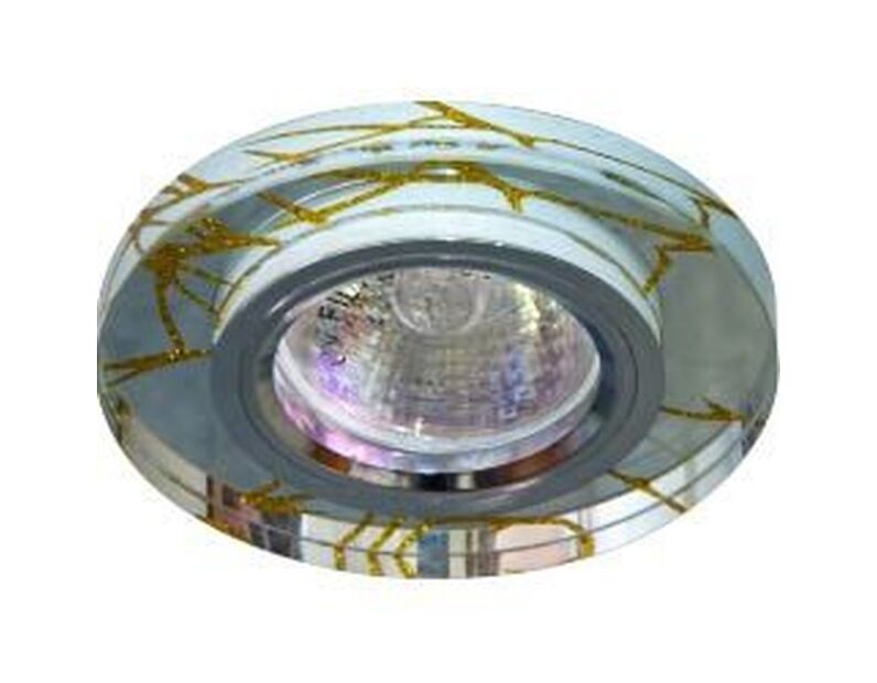 Светильник потолочный, MR16 G5.3 прозрачный-золото, хром, 8049-2 28293