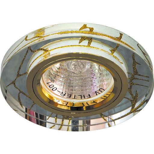 Светильник потолочный, MR16 G5.3 прозрачный-золото, золото, 8049-2 28294