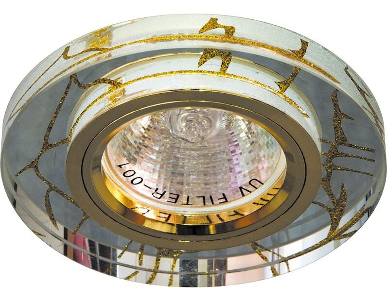 Светильник потолочный, MR16 G5.3 прозрачный-золото, золото, 8049-2 28294