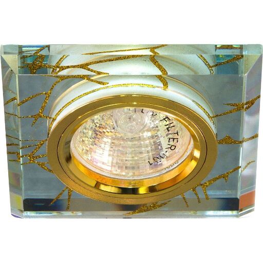 Светильник потолочный, MR16 G5.3 прозрачный-золото, золото, 8149-2 28296