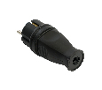 Вилка прямая STEKKER RPG16-21-441 с заземляющим контактом, каучук 250В, 16A, IP44, черная (В 16-001) 32748