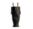 Вилка прямая STEKKER RPG16-21-441 с заземляющим контактом, каучук 250В, 16A, IP44, черная (В 16-001) 32748