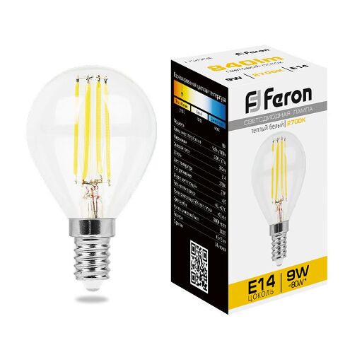 Лампа светодиодная Feron LB-509 Шарик E14 9W 2700K 38001