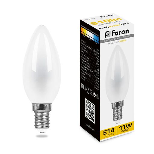 Лампа светодиодная Feron LB-713 Свеча E14 11W 2700K 38005