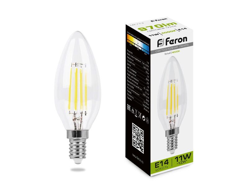 Лампа светодиодная Feron LB-713 Свеча E14 11W 4000K 38008