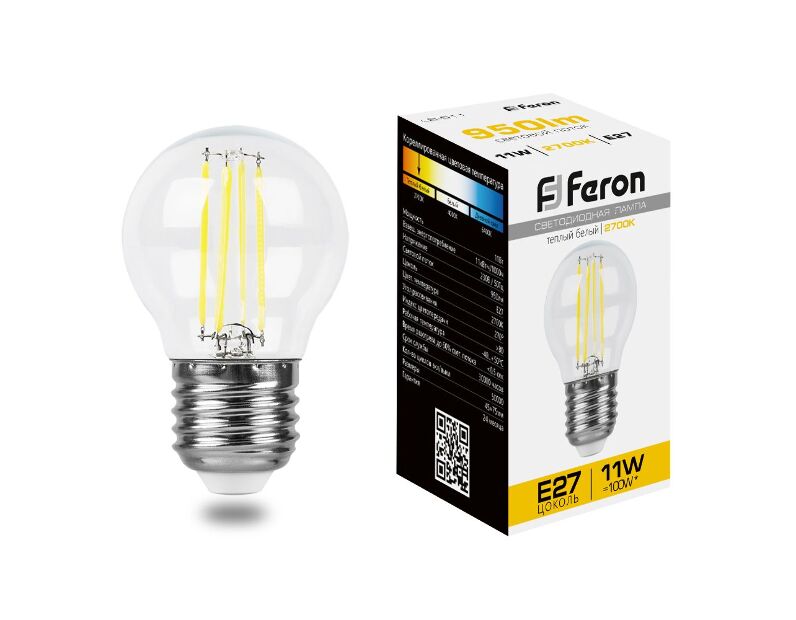 Лампа светодиодная Feron LB-511 Шарик E27 11W 2700K 38015