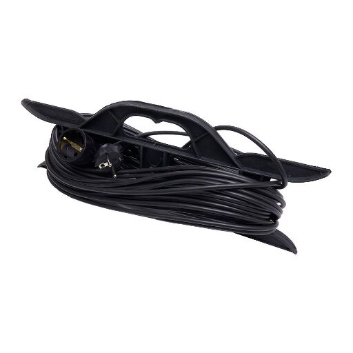 Удлинитель-шнур на рамке Stekker HM02-01-20 20м, 1 гнездо c/з 3*0,75, черный, серия Home 39224