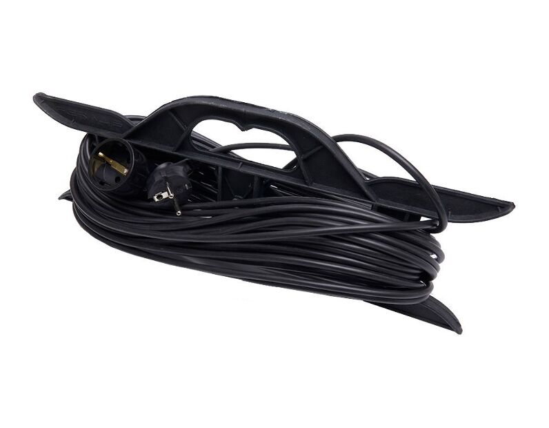 Удлинитель-шнур на рамке Stekker HM02-01-20 20м, 1 гнездо c/з 3*0,75, черный, серия Home 39224
