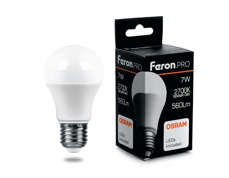 Лампа светодиодная Feron.PRO LB-1007 Шар E27 7W 2700K OSRAM LED 38023