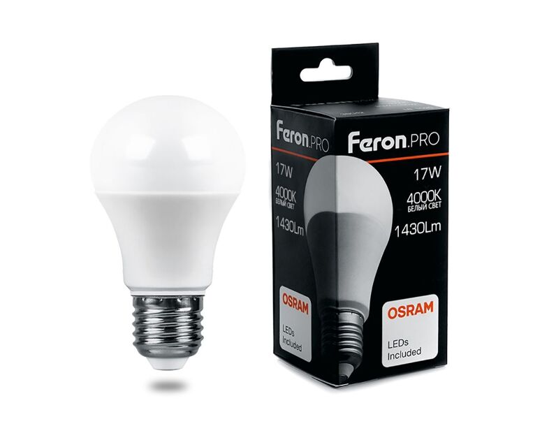 Лампа светодиодная Feron.PRO LB-1017 Шар E27 17W 4000K OSRAM LED 38039
