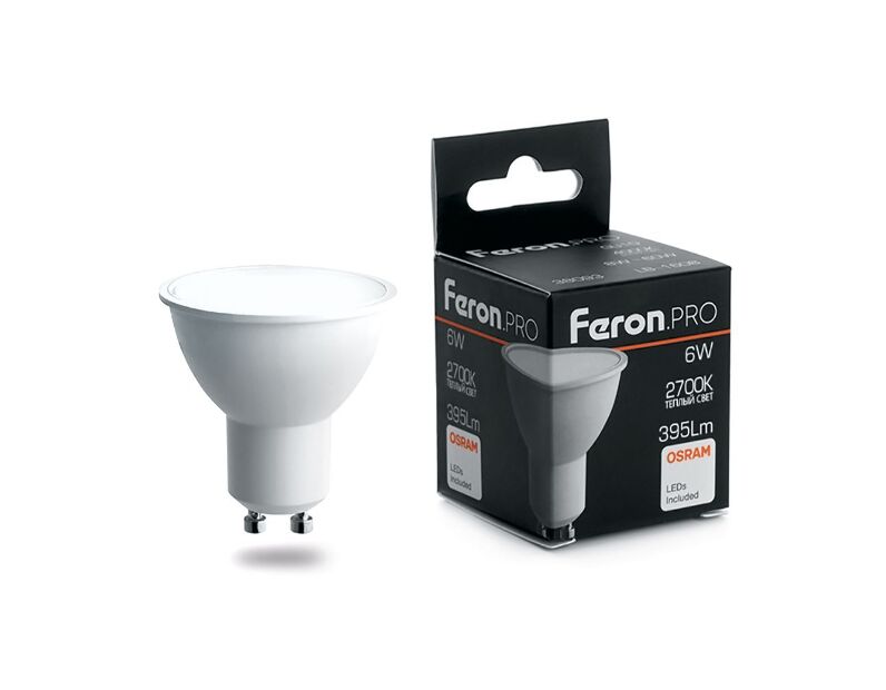 Лампа светодиодная Feron.PRO LB-1606 GU10 6W 2700K OSRAM LED 38086