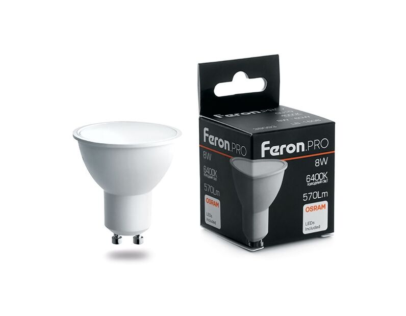 Лампа светодиодная Feron.PRO LB-1608 GU10 8W 6400K OSRAM LED 38094
