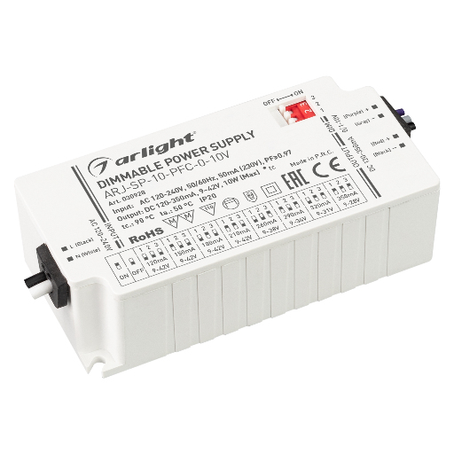 Блок питания Arlight ARJ-SP-10-PFC-0-10V (10W, 120-350mA) IP20 030928