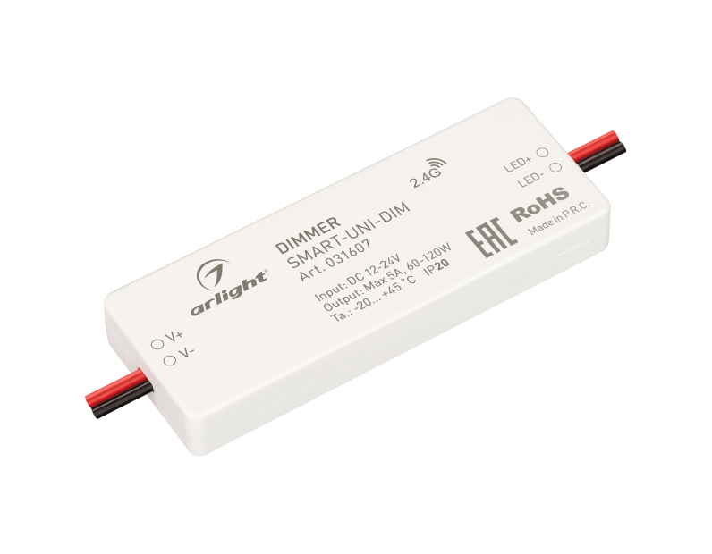 Диммер Arlight SMART-UNI-DIM (12-24V, 1x5A, 2.4G) IP20 Пластик 031607