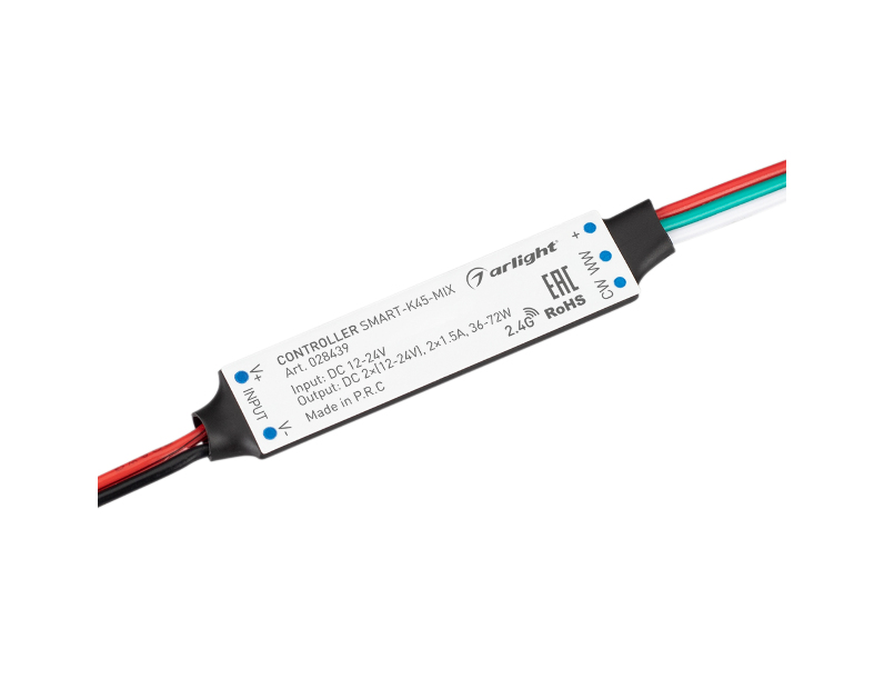 Контроллер Arlight SMART-K45-MIX (12-24V, 2x1.5A, 2.4G) IP20 Пластик 028439