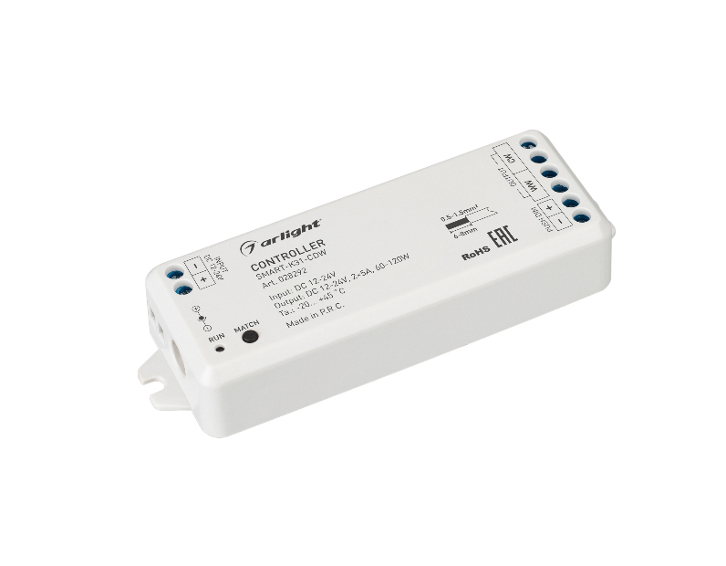 Контроллер Arlight SMART-K31-CDW (12-24V, 2x5A, 2.4G) IP20 Пластик 028292