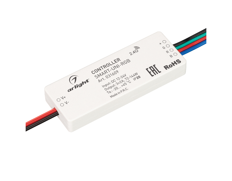 Контроллер Arlight SMART-UNI-RGB (12-24V, 3x2A, 2.4G) IP20 Пластик 031609