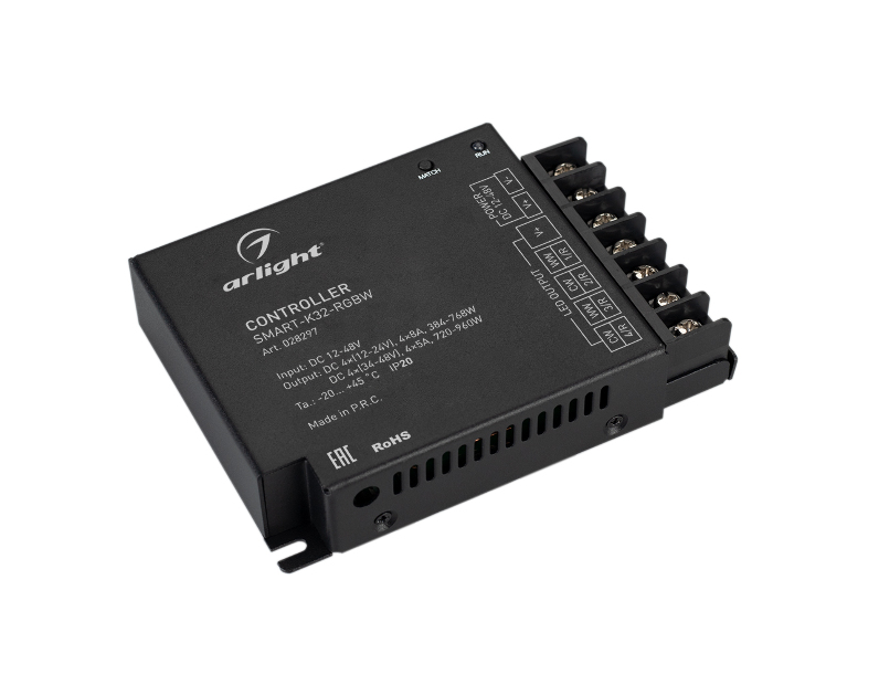 Контроллер Arlight SMART-K32-RGBW (12-48V, 4x8A, 2.4G) IP20 Металл 028297