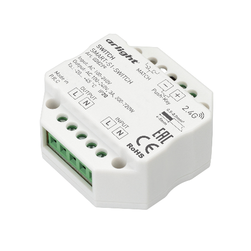 Контроллер-выключатель Arlight SMART-S1-SWITCH (230V, 3A, 2.4G) IP20 Пластик 028299