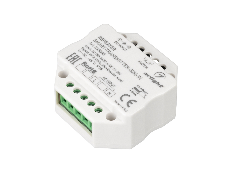 Контроллер-усилитель Arlight SMART-TRANSMITTER-30M-IN (230V, 2.4G) IP20 Пластик 033000