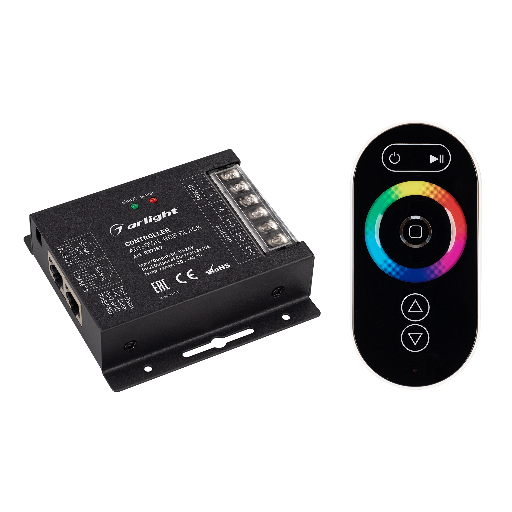 Контроллер Arlight ARL-OVAL-RGB Black (12-24V, 3x10A, ПДУ Овал, RF, RJ45) IP20 Металл 027157