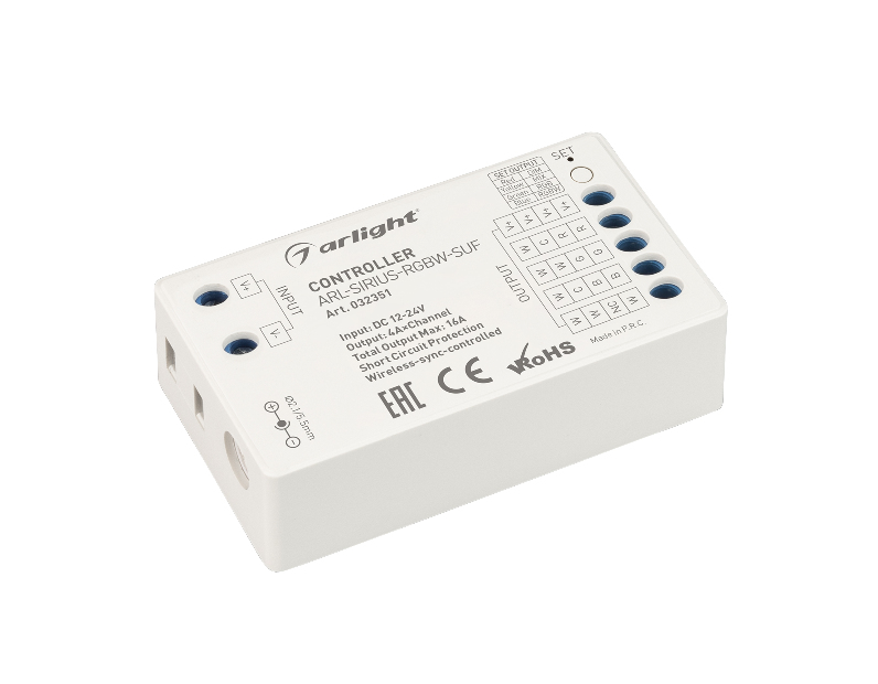 Контроллер Arlight ARL-SIRIUS-RGBW-SUF (12-24V, 4x4A, 2.4G) IP20 Пластик 032351