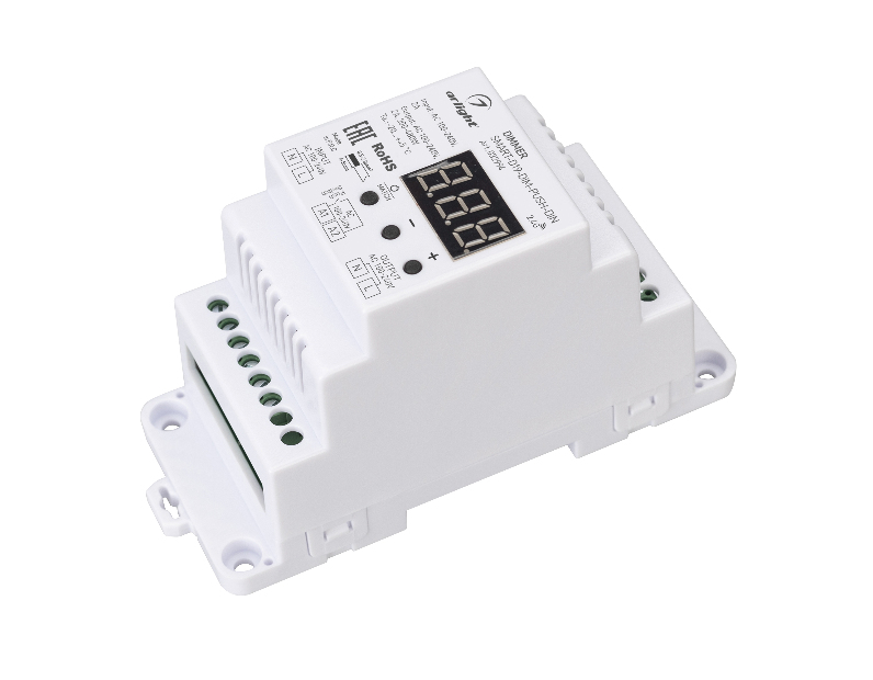 Диммер Arlight SMART-D19-DIM-PUSH-DIN (230V, 2A, TRIAC, 2.4G) IP20 Пластик 032994