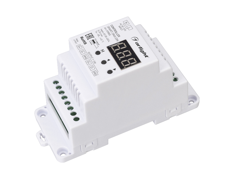 Контроллер Arlight SMART-DMX-DIN (230V, 2.4G) IP20 Пластик 033005