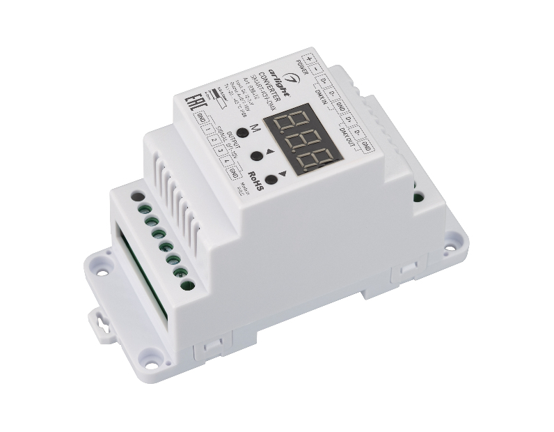 Конвертер Arlight SMART-K39-DMX (12-24V, 0/1-10V, DIN) Металл 028412