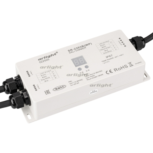 Диммер Arlight DALI SR-2303BWP (12-36V, 240-720W, 4 адреса, IP67) 022505