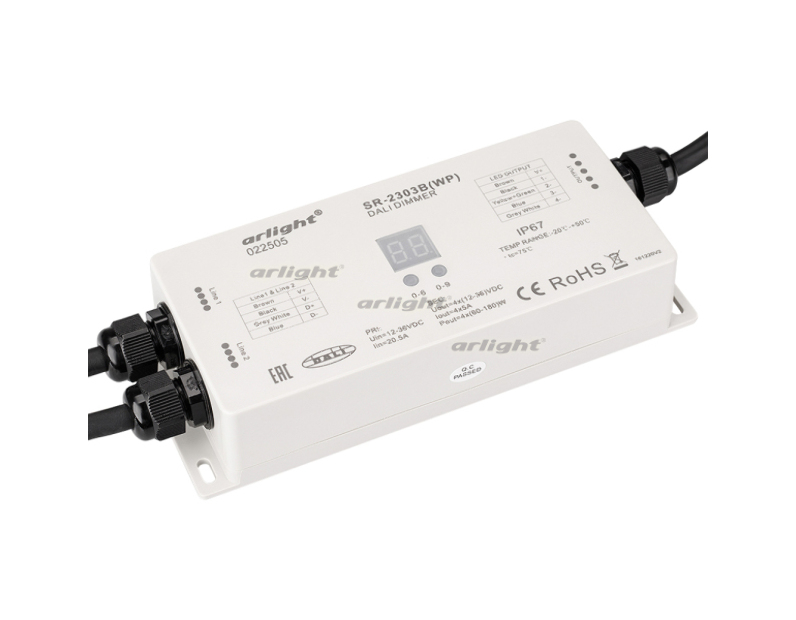 Диммер Arlight DALI SR-2303BWP (12-36V, 240-720W, 4 адреса, IP67) 022505