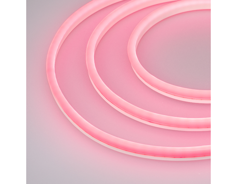 Образец Гибкий неон Arlight GALAXY-1608-5000CFS-2835-100 12V Pink 0.5M (16x8mm, 12W, IP67) 030981