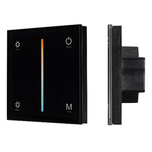 Панель Arlight SMART-P21-MIX-G-IN Black (12-24V, 4x3A, Sens, 2.4G) IP20 Пластик 033765