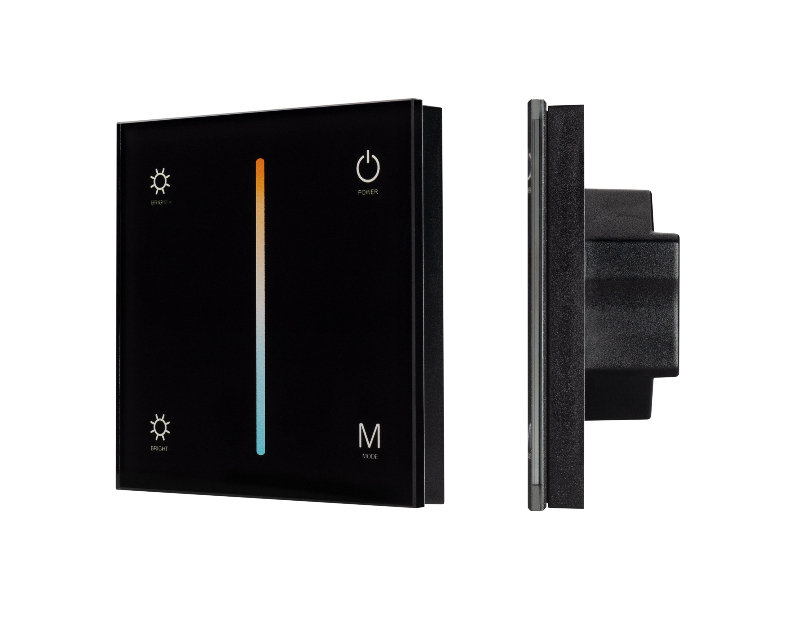 Панель Arlight SMART-P21-MIX-G-IN Black (12-24V, 4x3A, Sens, 2.4G) IP20 Пластик 033765