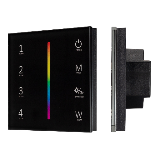 Панель Arlight SMART-P22-RGBW-G-IN Black (12-24V, 4x3A, Sens, 2.4G) IP20 Пластик 033766