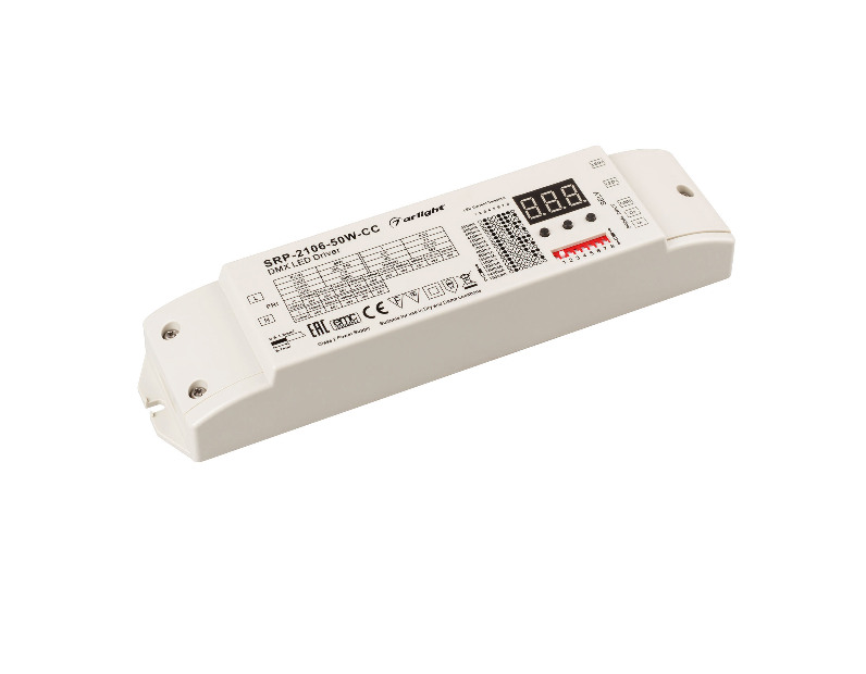 Декодер Arlight DMX-SRP-2106-50W-CC (15-48V, 300-1500mA) IP20 Пластик 021058(1)