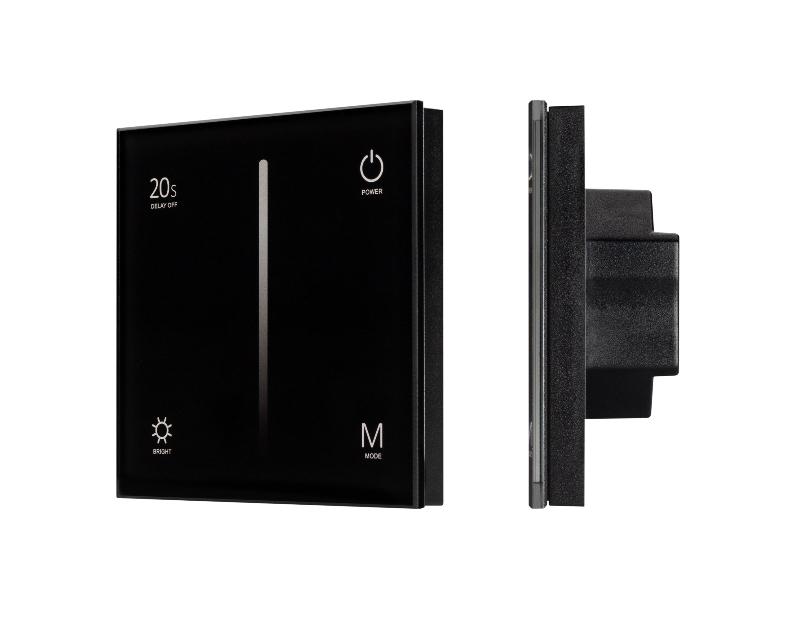 Панель Arlight SMART-P6-DIM-G-IN Black (12-24V, 4x3A, Sens, 2.4G) IP20 Пластик 034780