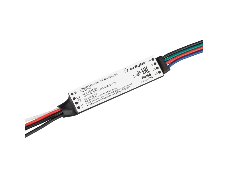 Контроллер SMART-K46-RGB-PUSH-SUF (12-24V, 3x1A, 2.4G) (Arlight, Пластик) 028440