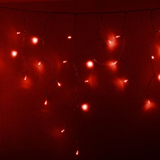 Гирлянда АЙСИКЛ (бахрома) Neon-Night 2,4 х 0,6 м, прозрачный ПВХ, 88 LED КРАСНЫЕ 255-052