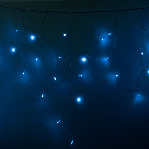 Гирлянда АЙСИКЛ (бахрома) Neon-Night 2,4 х 0,6 м, прозрачный ПВХ, 88 LED СИНИЕ 255-053