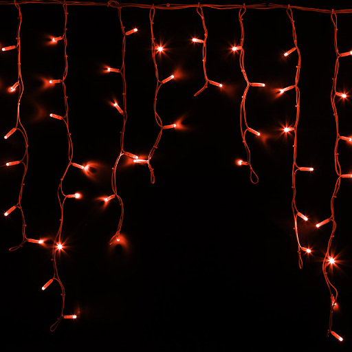Гирлянда АЙСИКЛ (бахрома) Neon-Night 5,6 х 0,9 м, белый КАУЧУК IP67, 240 LED КРАСНЫЕ 255-282