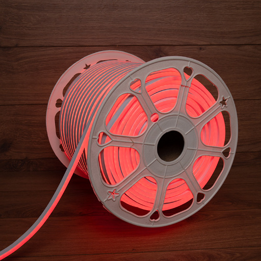 Гибкий неон SMD (8х16 мм) двухсторонний, красный, 120 LED/м, 100 м (с комплектом подключения) Neon-Night 131-092