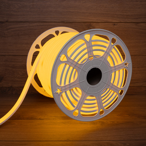 Гибкий неон SMD, форма – D (16х16 мм) желтый, супер яркий (120 LED/м), 50 м (c комплектом подключения) Neon-Night 131-081
