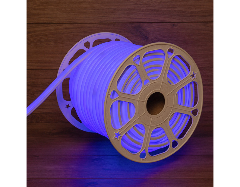 Гибкий неон SMD, форма – D (16х16 мм) синий, супер яркий (120 LED/м), 50 м (c комплектом подключения) Neon-Night 131-083