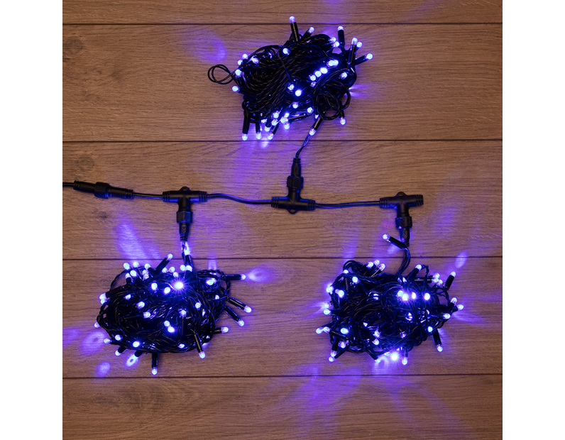 Гирлянда "Клип лайт" Neon-Night 24В, 3 нити по 10 м, 198 LED Синие, не соединяется 323-313