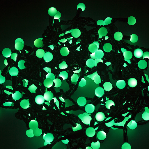 Гирлянда Мультишарики Neon-Night Ø17,5 мм 20м 200 LED Зеленые, черный ПВХ, соединяется 303-504