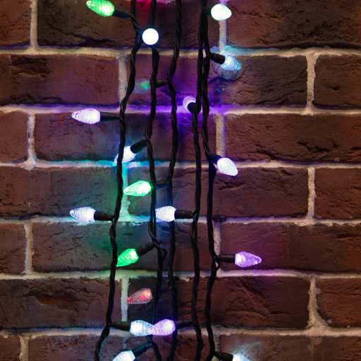 Гирлянда Мультишарики Neon-Night 10м 80 LED RGB, черный Каучук, соединяется 303-509-3